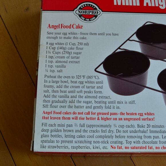Norpro Nonstick Mini Angel Food Cake Pan Model No. 3975 NEW - Picture 4 of 14